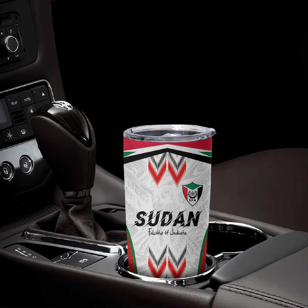 Custom Sudan Football Tumbler Cup Wings of Victory - Go Falcons of Jediane LT03