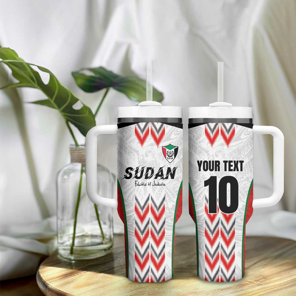 Custom Sudan Football Tumbler With Handle Wings of Victory - Go Falcons of Jediane LT03