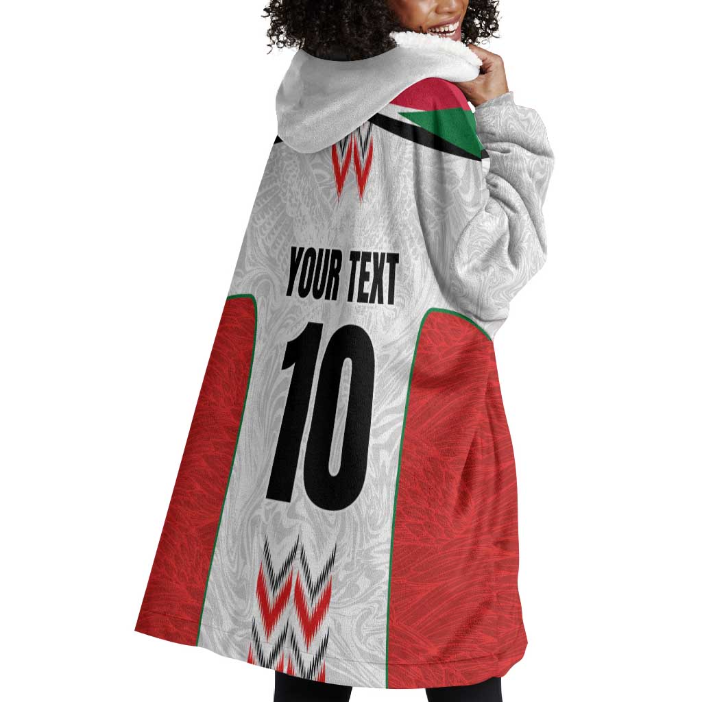 Custom Sudan Football Wearable Blanket Hoodie Wings of Victory - Go Falcons of Jediane LT03