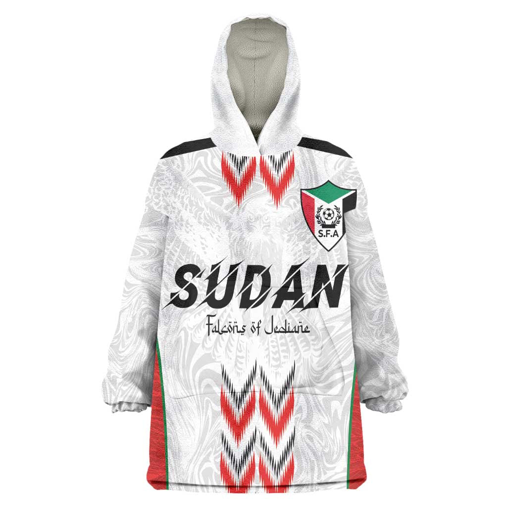 Custom Sudan Football Wearable Blanket Hoodie Wings of Victory - Go Falcons of Jediane LT03