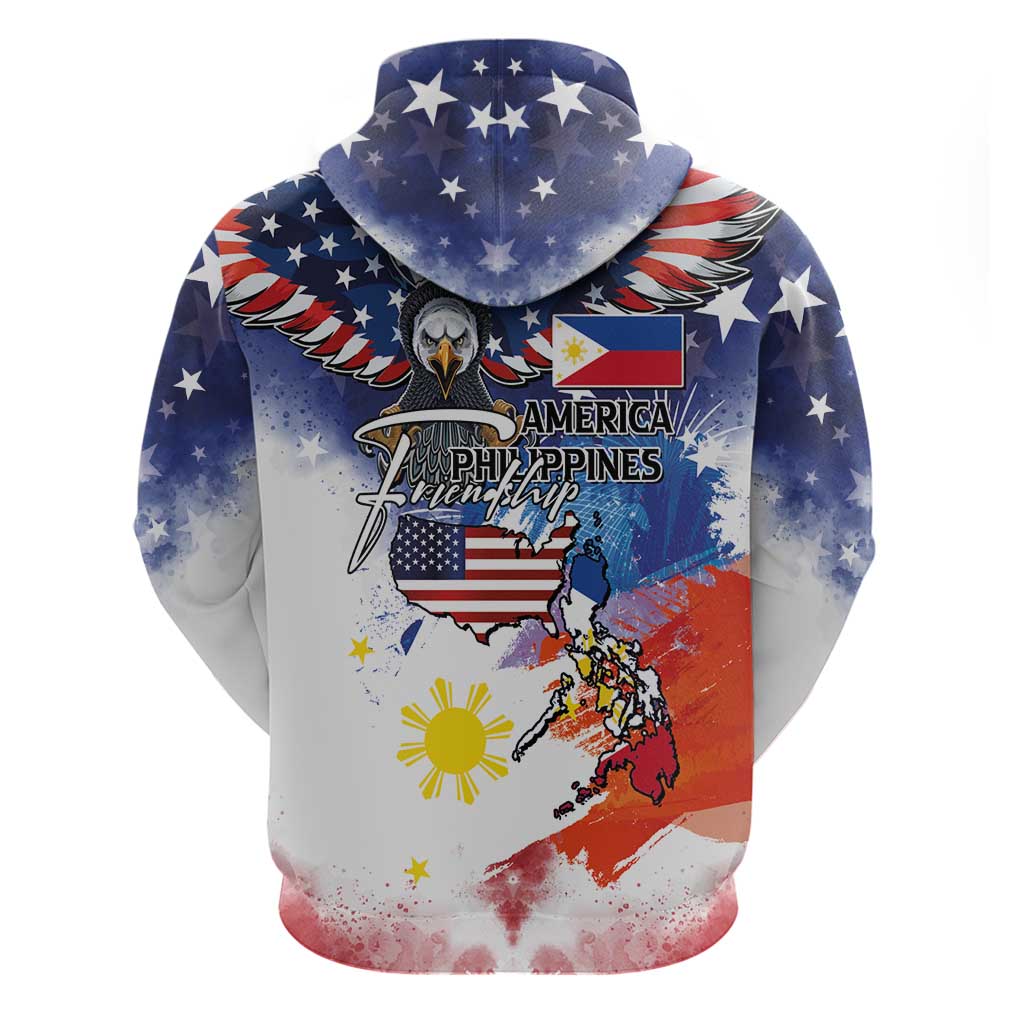 Philippine-American Friendship Hoodie USA Eagle and Philippines Flag with The Maps LT03