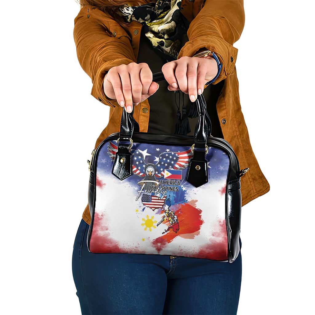 Philippine-American Friendship Shoulder Handbag USA Eagle and Philippines Flag with The Maps LT03