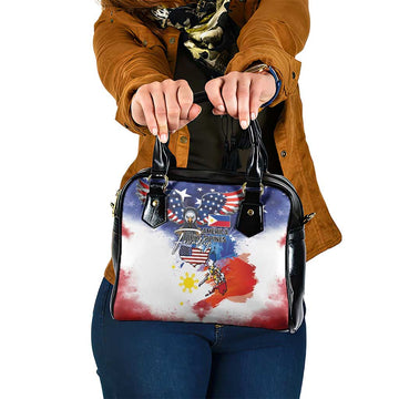 Philippine-American Friendship Shoulder Handbag USA Eagle and Philippines Flag with The Maps LT03