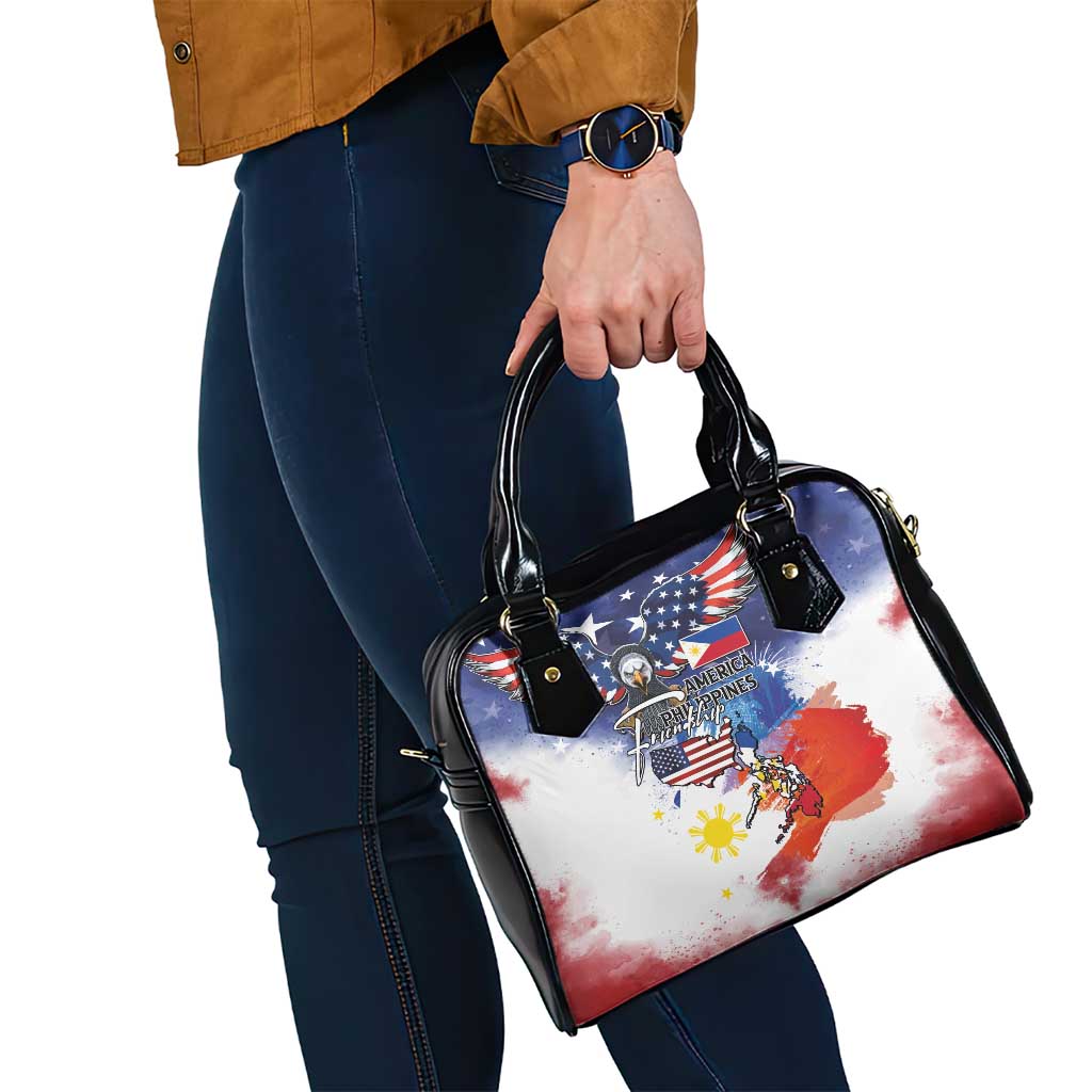 Philippine-American Friendship Shoulder Handbag USA Eagle and Philippines Flag with The Maps LT03