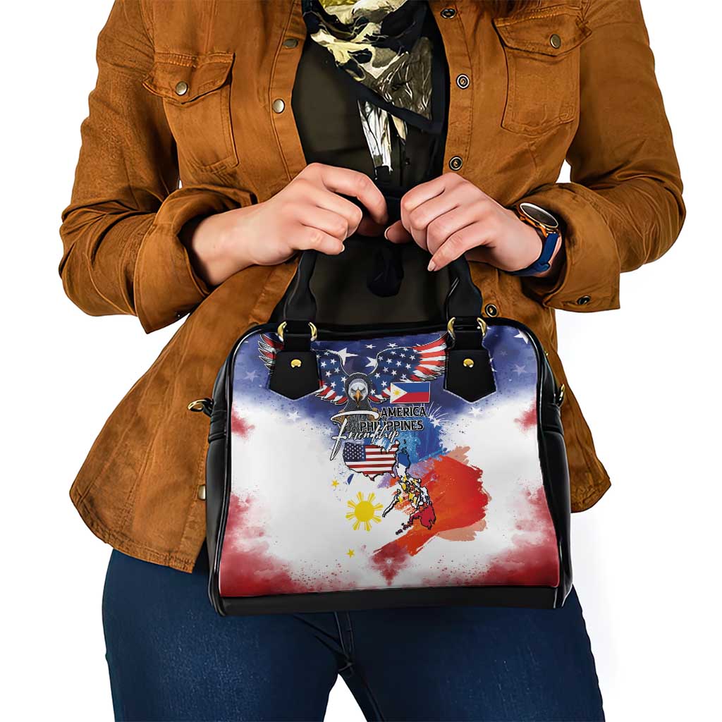 Philippine-American Friendship Shoulder Handbag USA Eagle and Philippines Flag with The Maps LT03