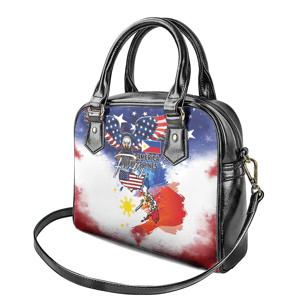 Philippine-American Friendship Shoulder Handbag USA Eagle and Philippines Flag with The Maps LT03