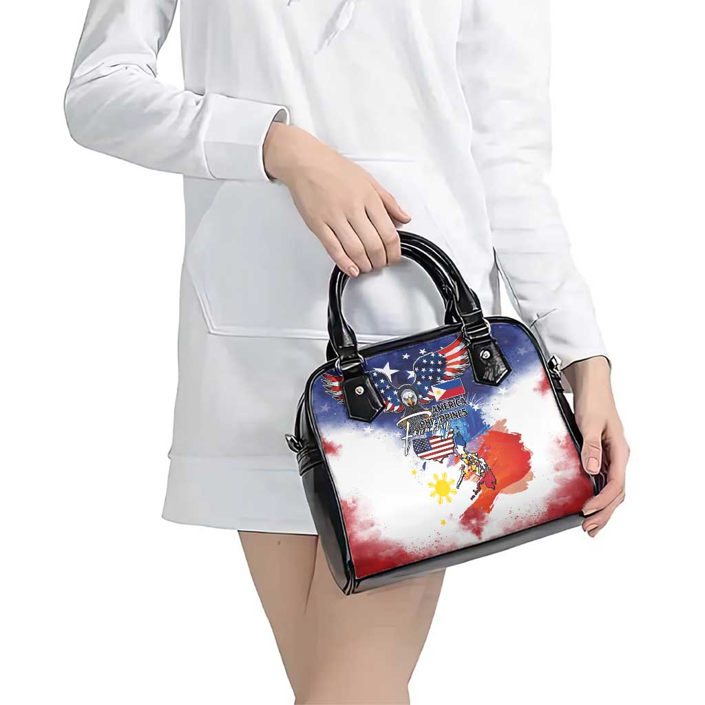 Philippine-American Friendship Shoulder Handbag USA Eagle and Philippines Flag with The Maps LT03