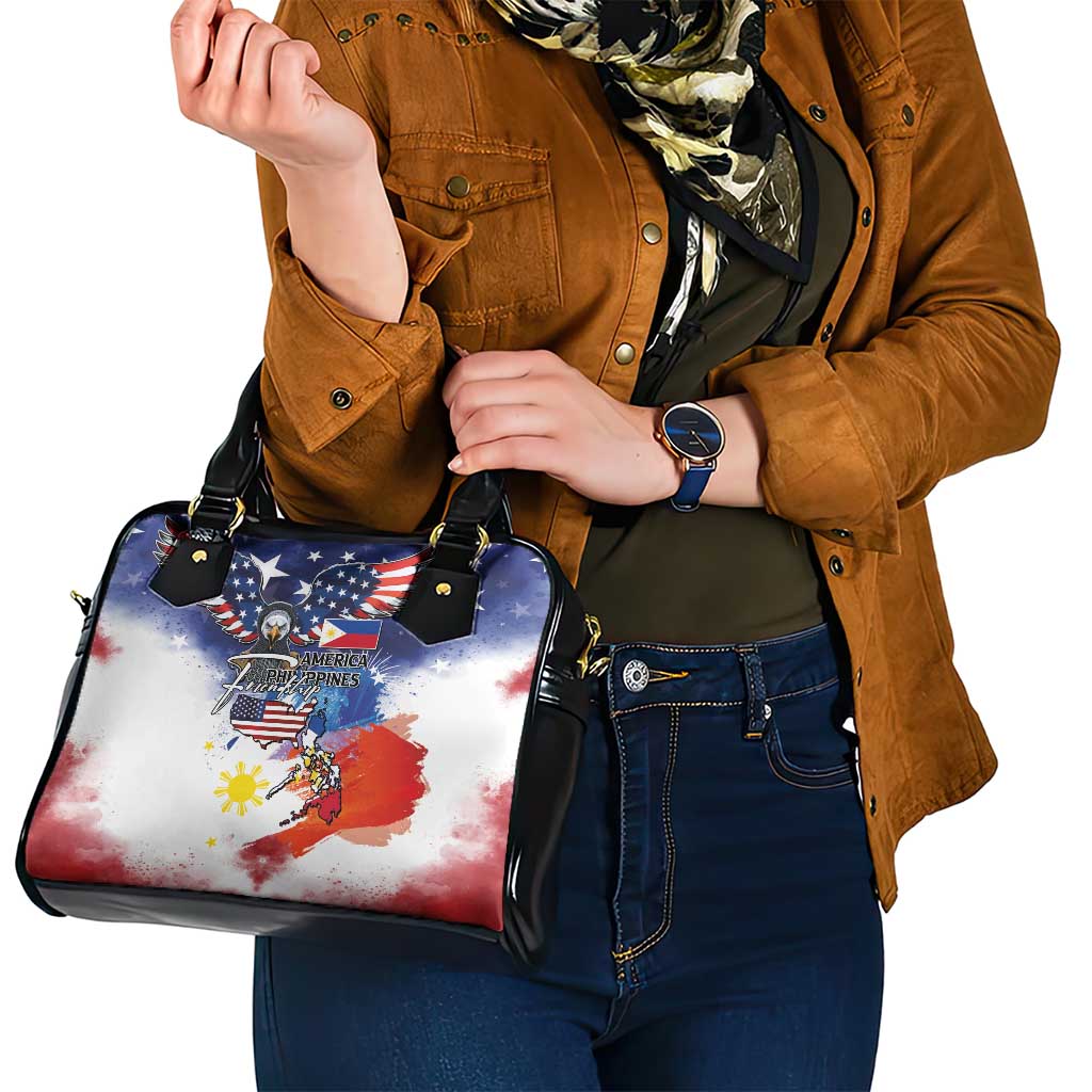 Philippine-American Friendship Shoulder Handbag USA Eagle and Philippines Flag with The Maps LT03