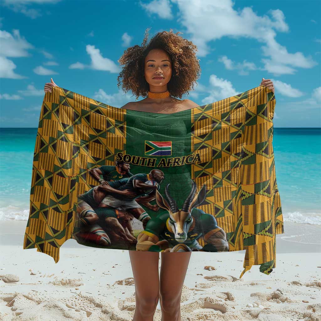 South Africa Rugby Sarong - Springbok Mascot, Players Fighting for Victory LT03