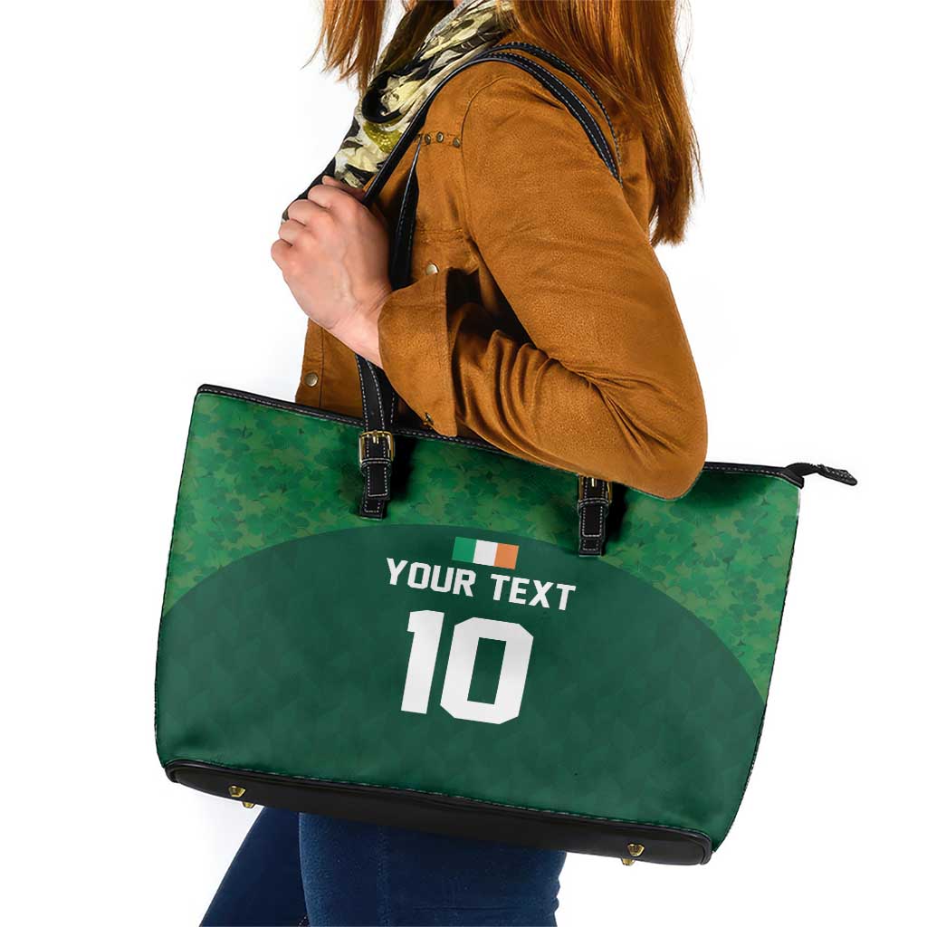 Custom Ireland Rugby Go Shamrocks Leather Tote Bag LT03