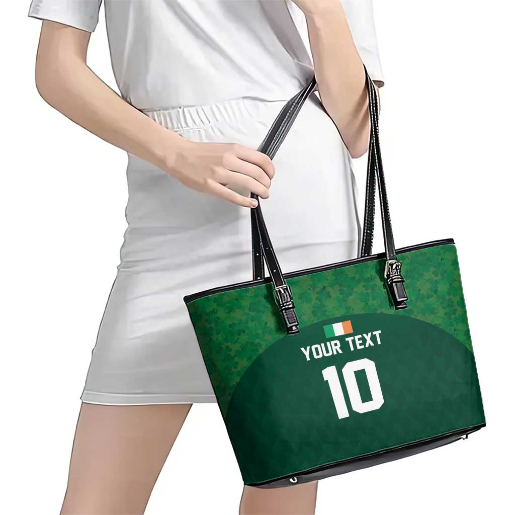 Custom Ireland Rugby Go Shamrocks Leather Tote Bag LT03
