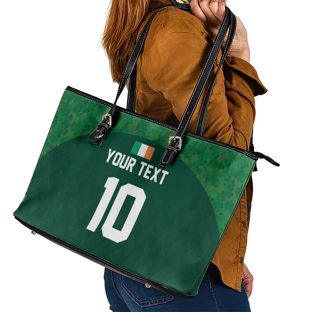 Custom Ireland Rugby Go Shamrocks Leather Tote Bag LT03