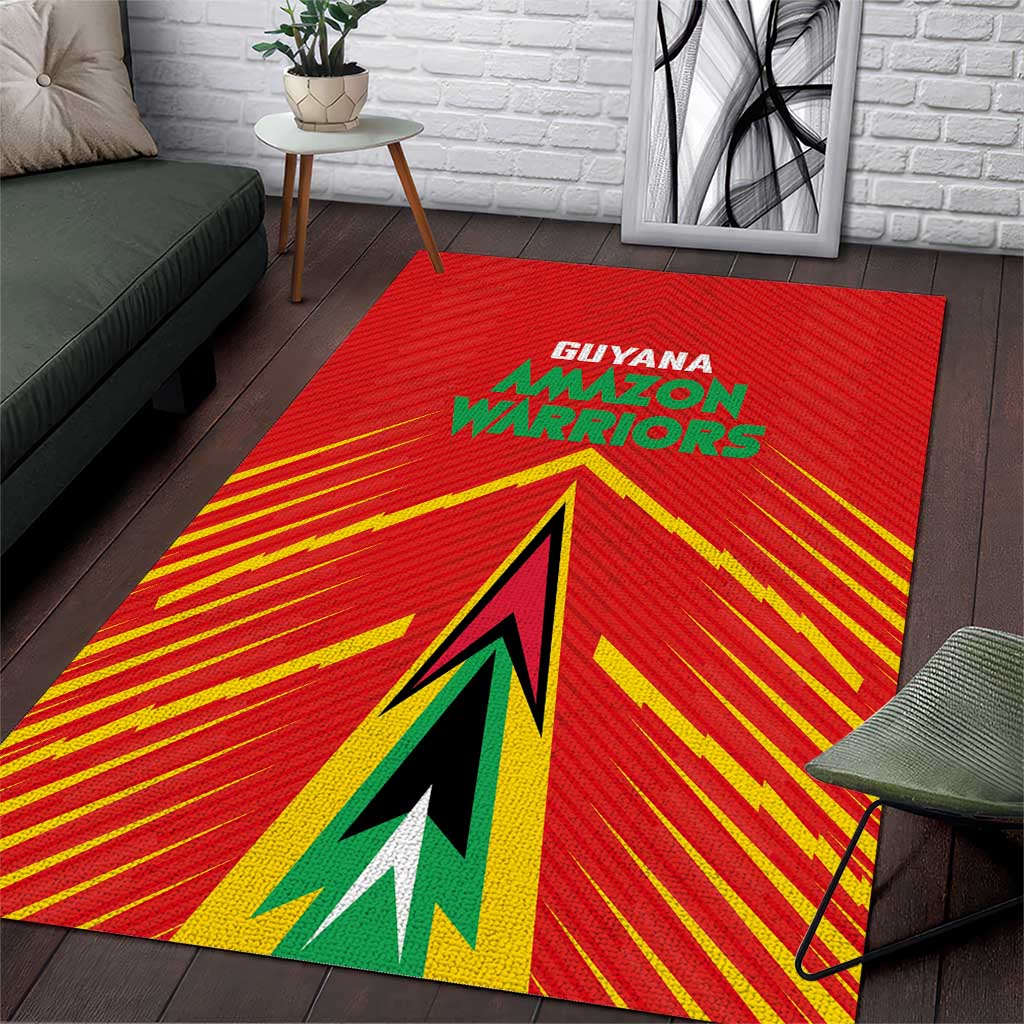 Guyana Cricket Amazon Warriors Area Rug Go Glory-Green Red Gold LT03