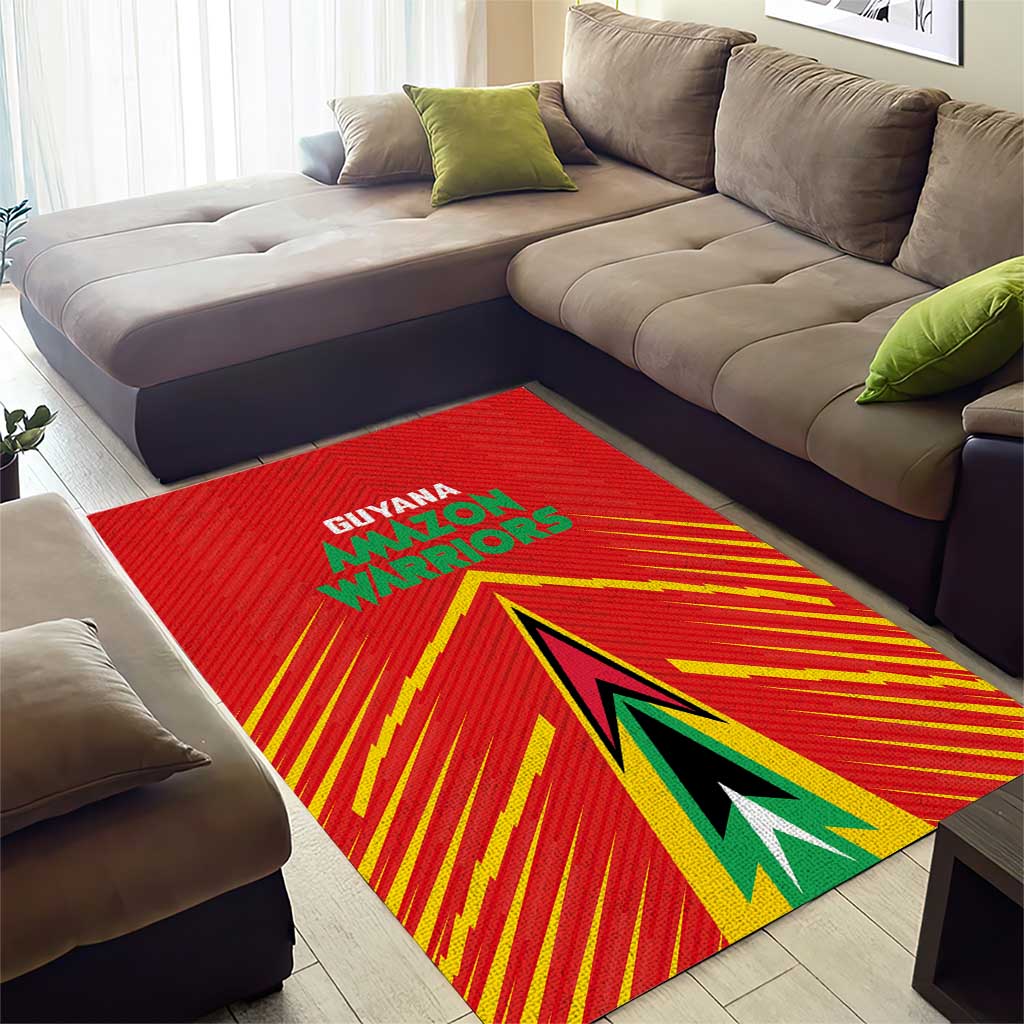 Guyana Cricket Amazon Warriors Area Rug Go Glory-Green Red Gold LT03