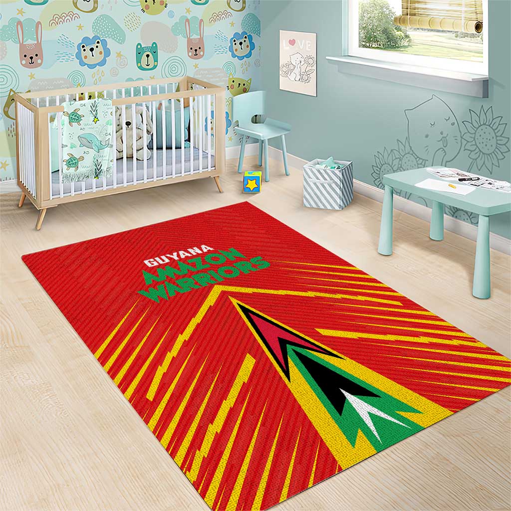 Guyana Cricket Amazon Warriors Area Rug Go Glory-Green Red Gold LT03