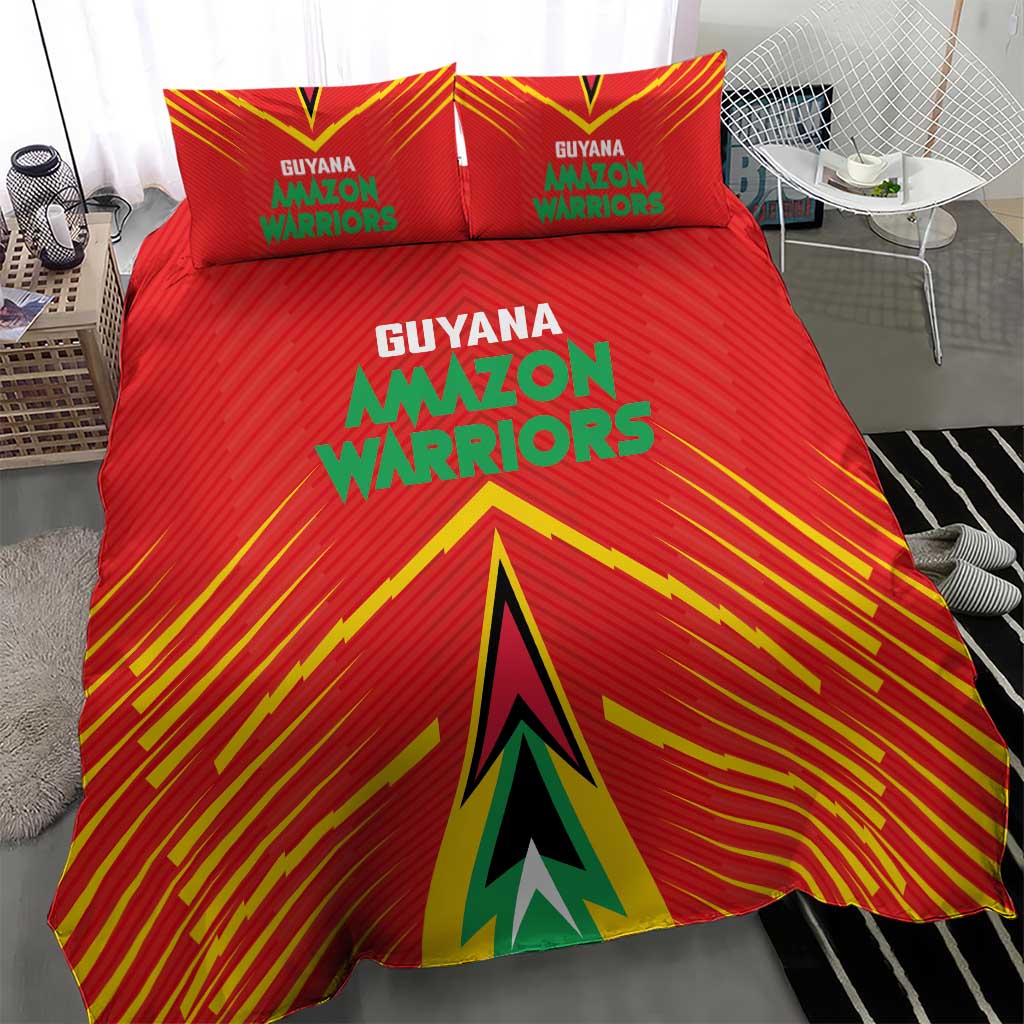 Guyana Cricket Amazon Warriors Bedding Set Go Glory-Green Red Gold LT03