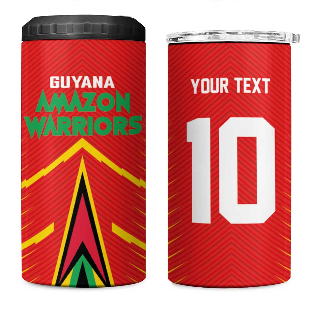 Guyana Cricket Amazon Warriors Custom 4 in 1 Can Cooler Tumbler Go Glory-Green Red Gold LT03