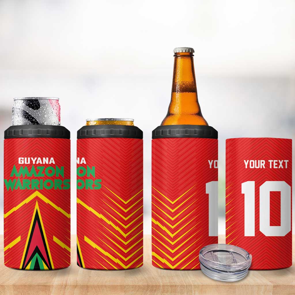Guyana Cricket Amazon Warriors Custom 4 in 1 Can Cooler Tumbler Go Glory-Green Red Gold LT03