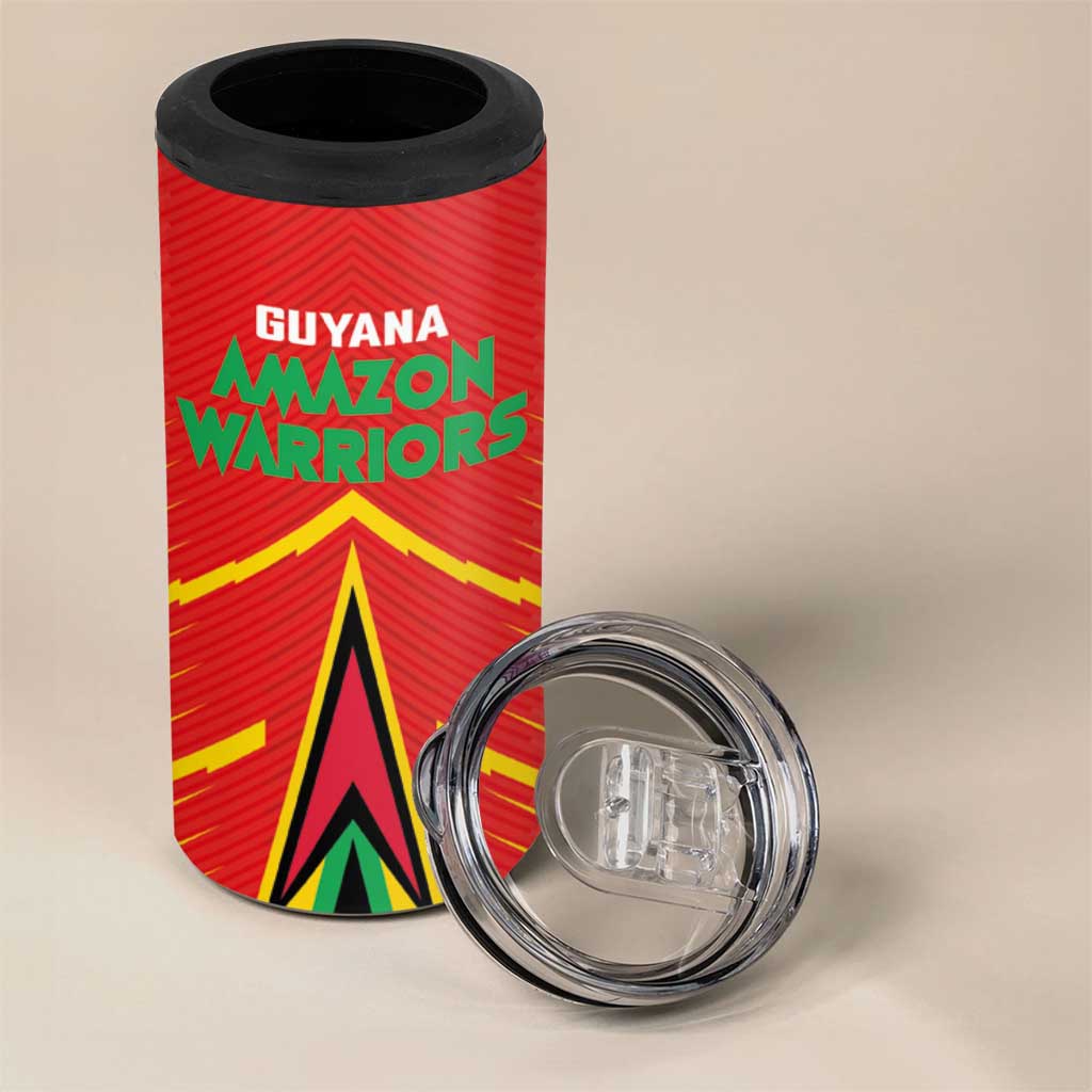 Guyana Cricket Amazon Warriors Custom 4 in 1 Can Cooler Tumbler Go Glory-Green Red Gold LT03