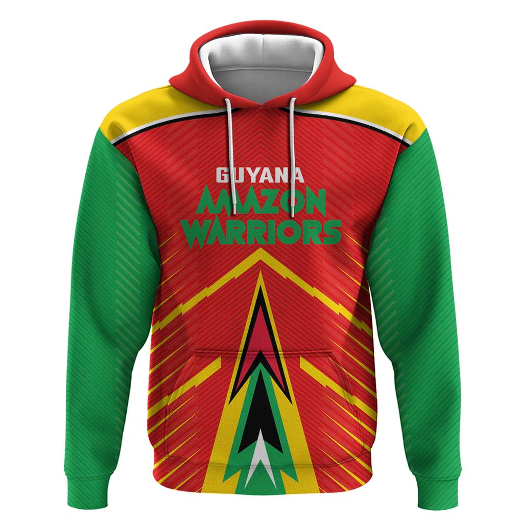 Custom Guyana Cricket Amazon Warriors Hoodie Green Red Gold Glory LT03