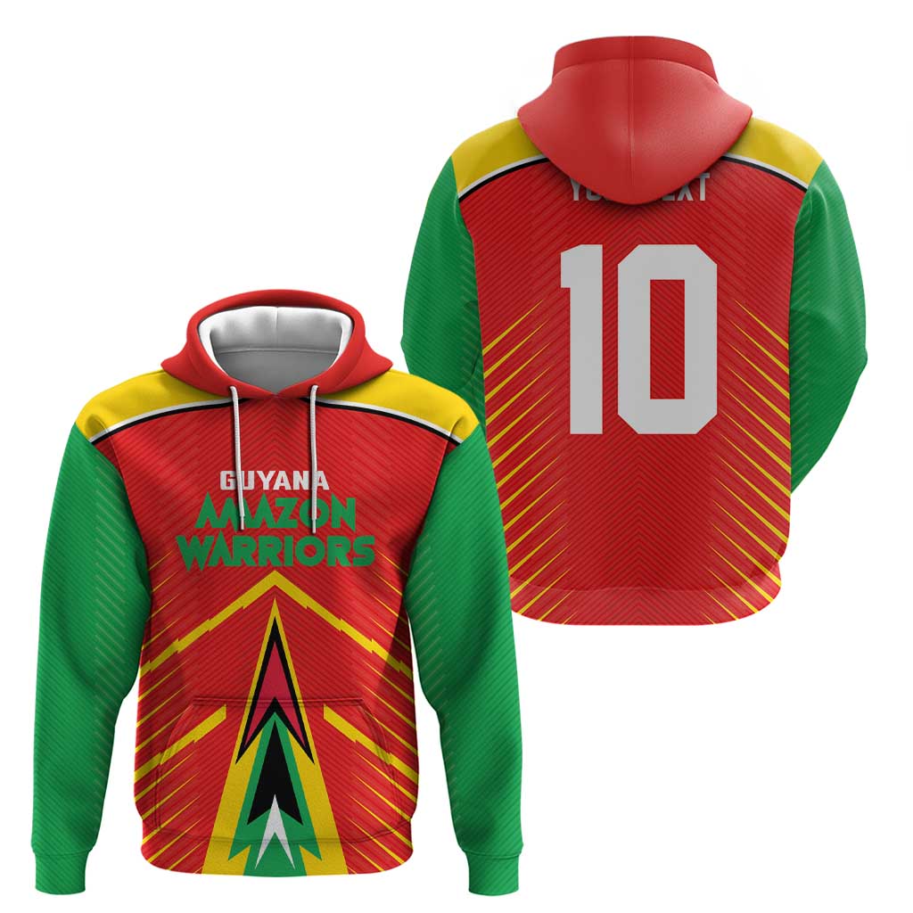 Custom Guyana Cricket Amazon Warriors Hoodie Green Red Gold Glory LT03