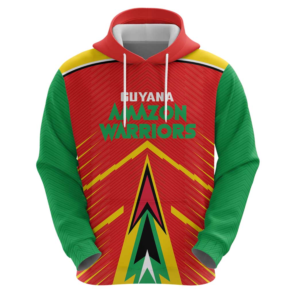 Custom Guyana Cricket Amazon Warriors Hoodie Green Red Gold Glory LT03