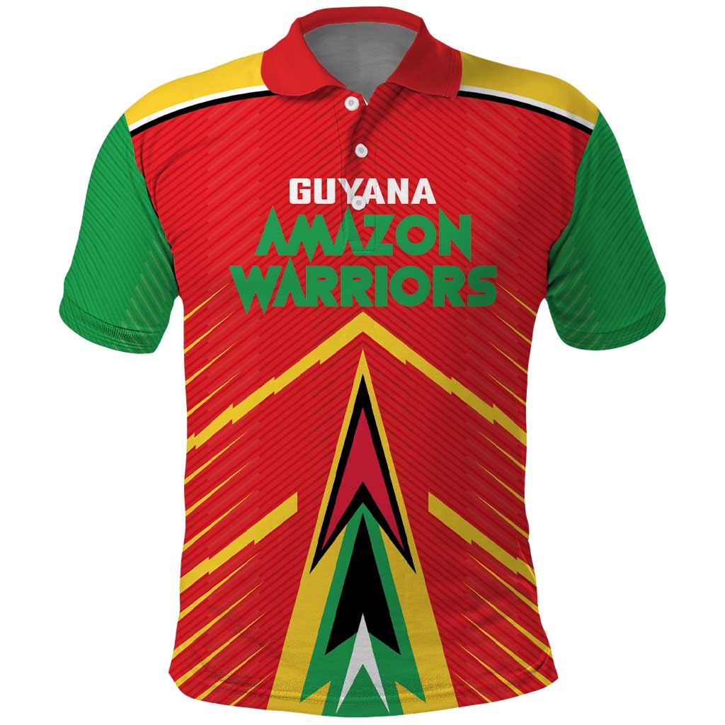 Custom Guyana Cricket Amazon Warriors Polo Shirt Green Red Gold Glory LT03