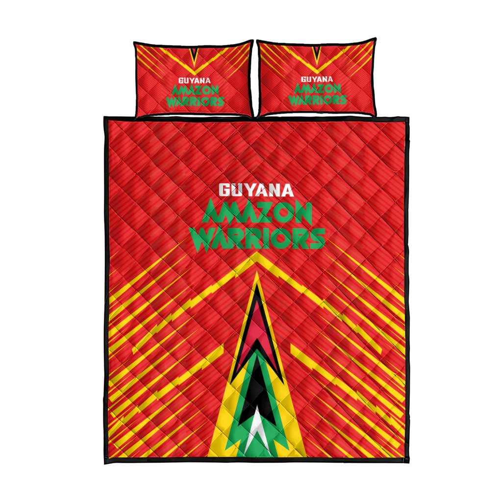 Guyana Cricket Amazon Warriors Quilt Bed Set Go Glory-Green Red Gold LT03