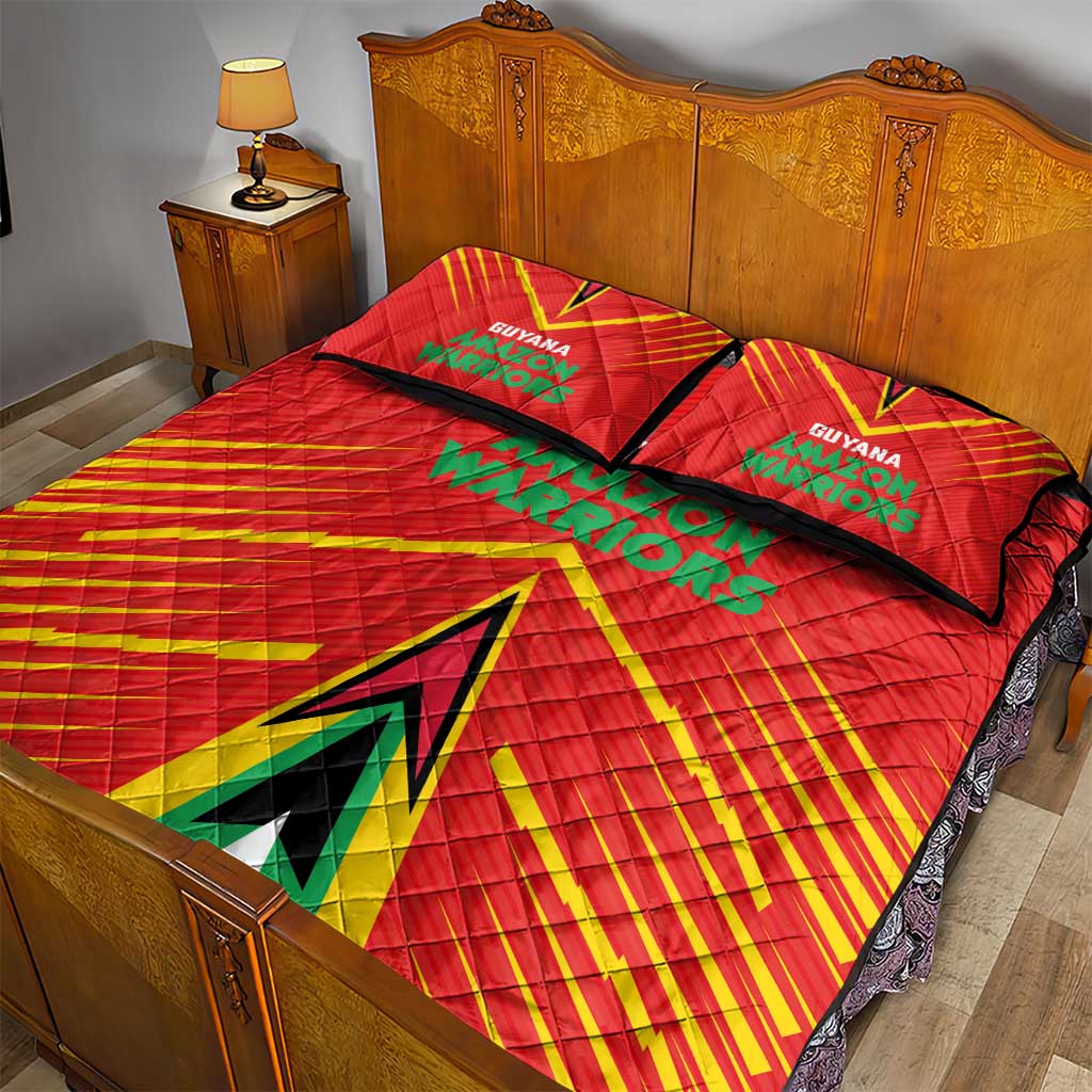 Guyana Cricket Amazon Warriors Quilt Bed Set Go Glory-Green Red Gold LT03