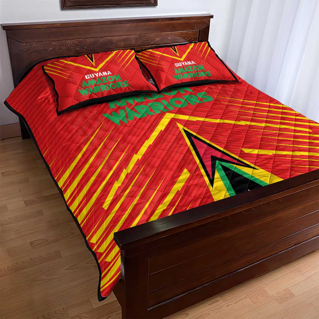 Guyana Cricket Amazon Warriors Quilt Bed Set Go Glory-Green Red Gold LT03