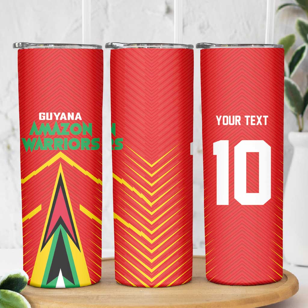 Guyana Cricket Amazon Warriors Custom Skinny Tumbler Go Glory-Green Red Gold LT03