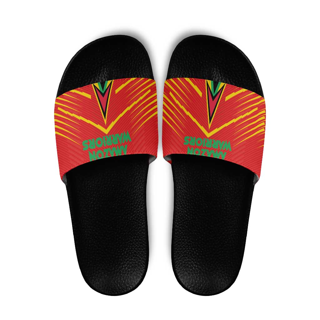 Guyana Cricket Amazon Warriors Slide Sandals Green Red Gold Glory LT03