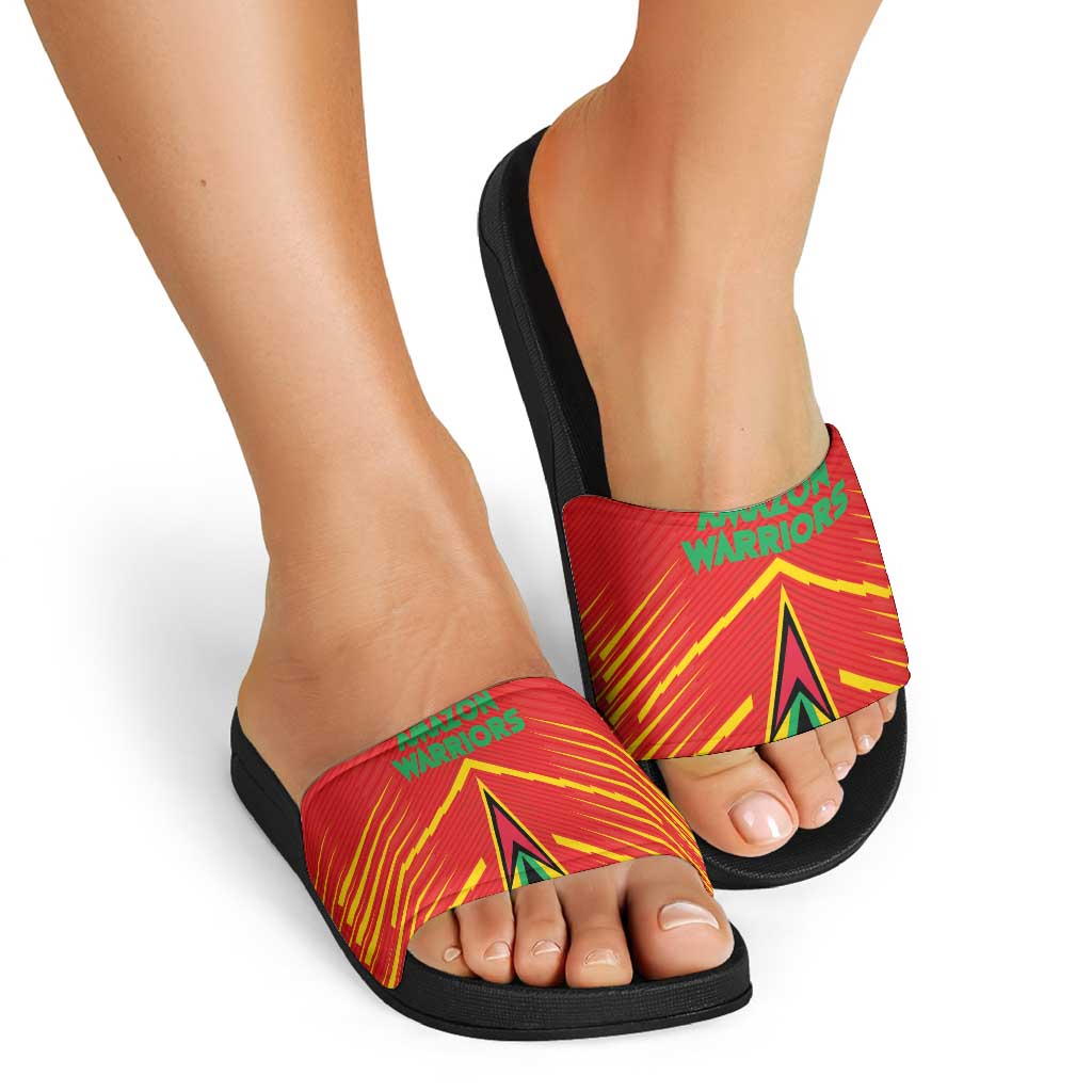 Guyana Cricket Amazon Warriors Slide Sandals Green Red Gold Glory LT03