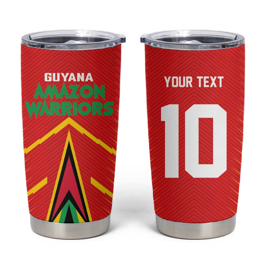 Guyana Cricket Amazon Warriors Custom Tumbler Cup Go Glory-Green Red Gold LT03