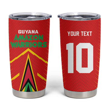 Guyana Cricket Amazon Warriors Custom Tumbler Cup Go Glory-Green Red Gold LT03