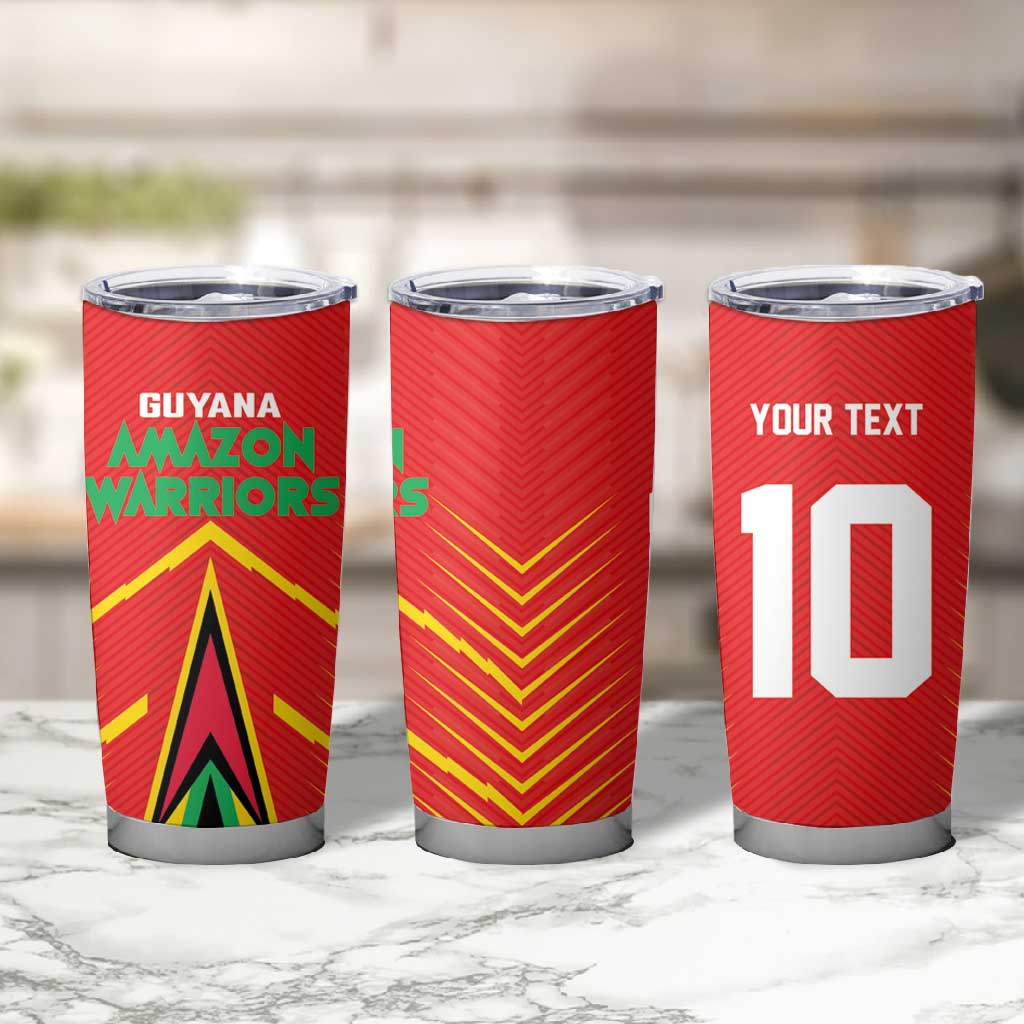 Guyana Cricket Amazon Warriors Custom Tumbler Cup Go Glory-Green Red Gold LT03