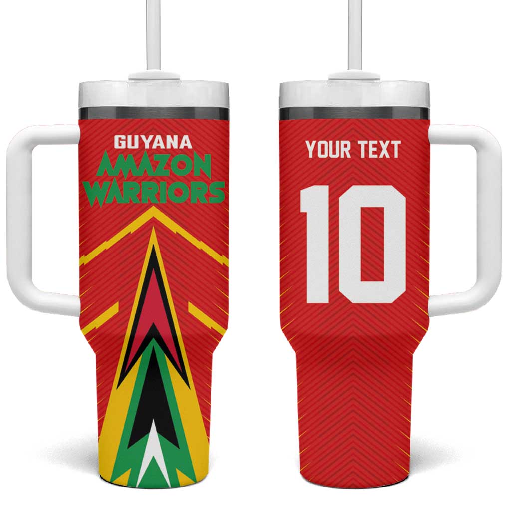 Guyana Cricket Amazon Warriors Custom Tumbler With Handle Go Glory-Green Red Gold LT03
