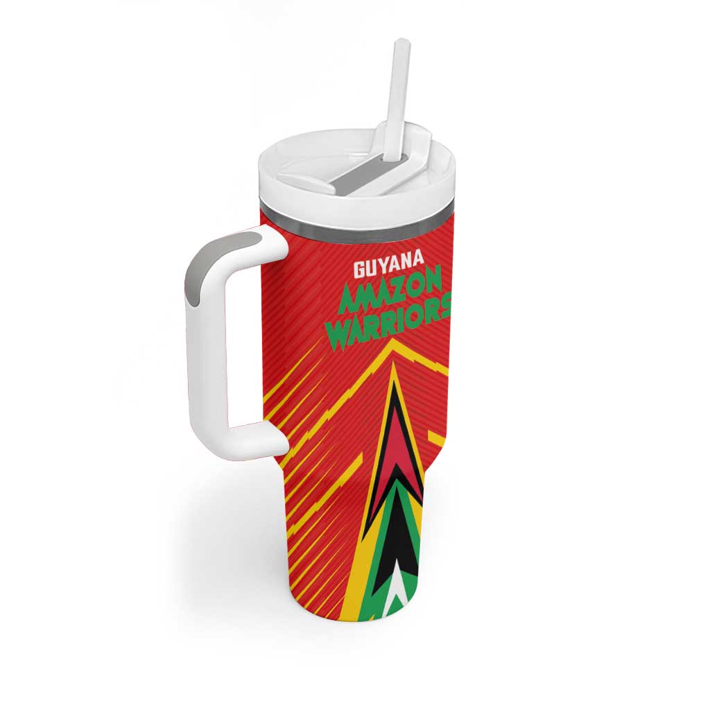 Guyana Cricket Amazon Warriors Custom Tumbler With Handle Go Glory-Green Red Gold LT03