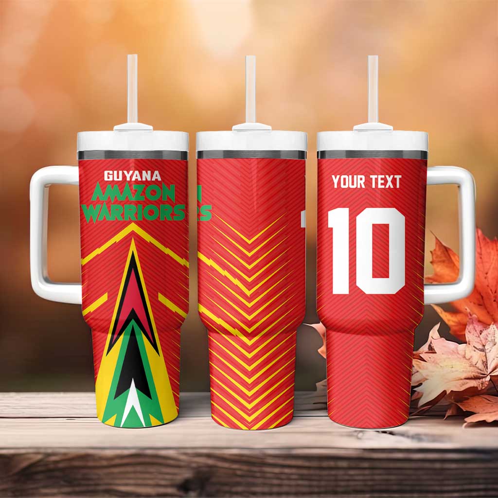 Guyana Cricket Amazon Warriors Custom Tumbler With Handle Go Glory-Green Red Gold LT03