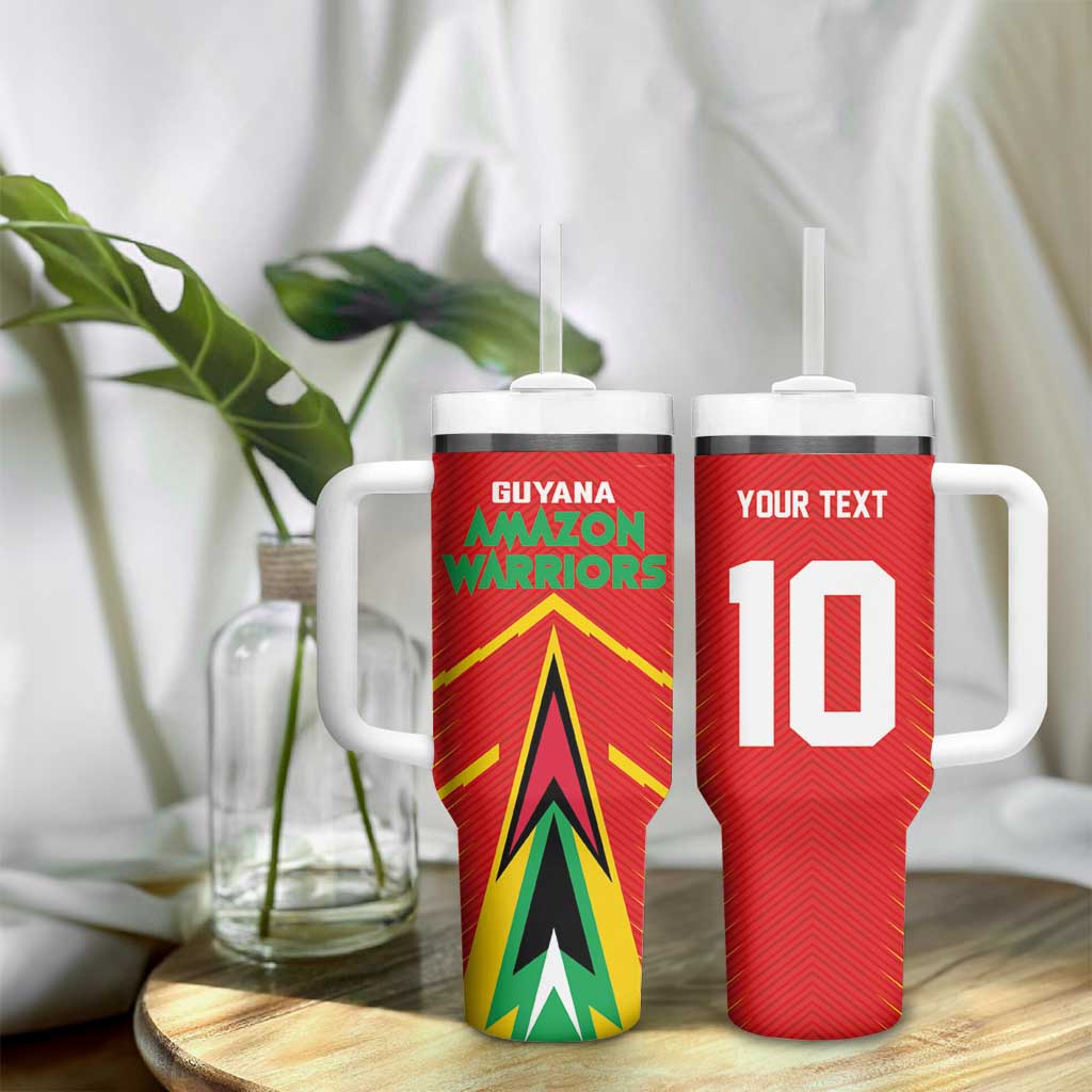 Guyana Cricket Amazon Warriors Custom Tumbler With Handle Go Glory-Green Red Gold LT03