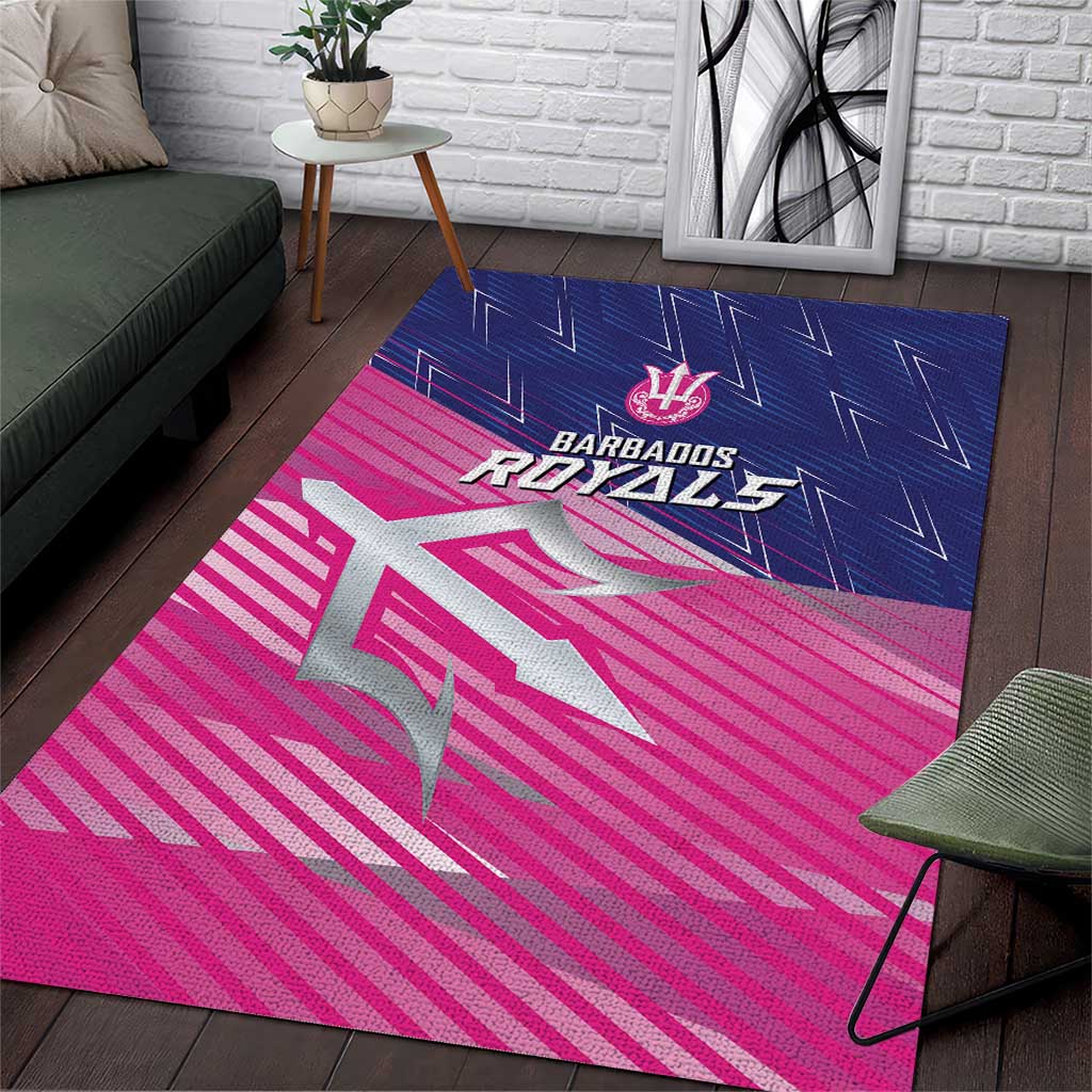 Barbados Cricket Royals Area Rug Trident Symbol-Sporty Style LT03