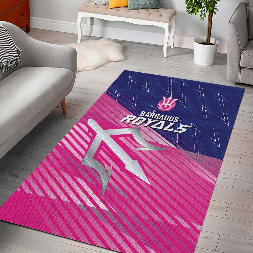 Barbados Cricket Royals Area Rug Trident Symbol-Sporty Style LT03