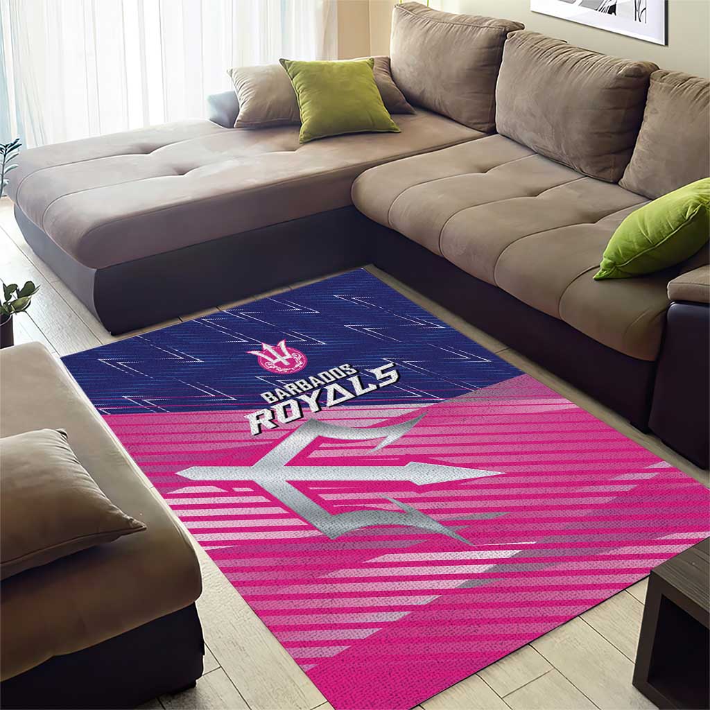 Barbados Cricket Royals Area Rug Trident Symbol-Sporty Style LT03