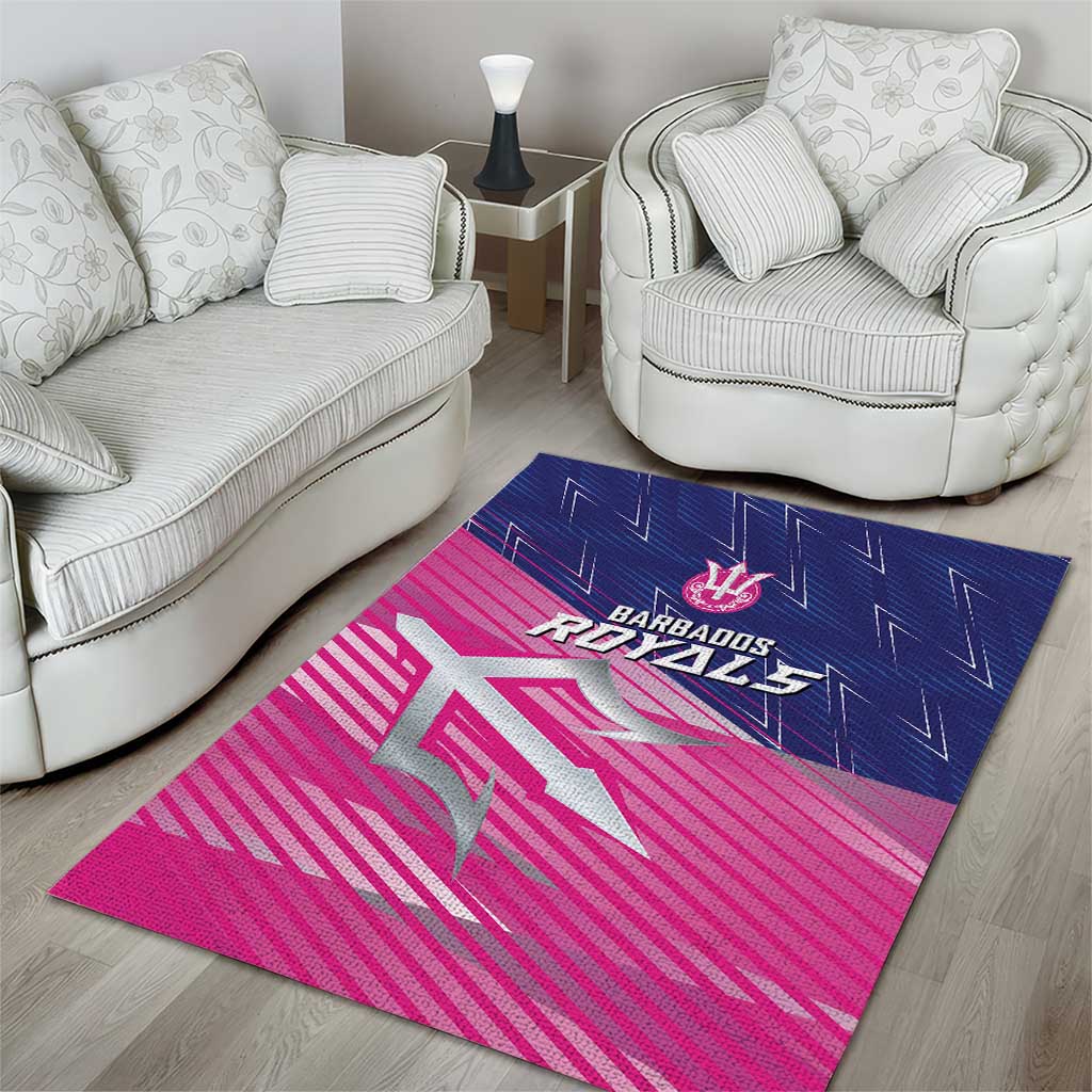 Barbados Cricket Royals Area Rug Trident Symbol-Sporty Style LT03