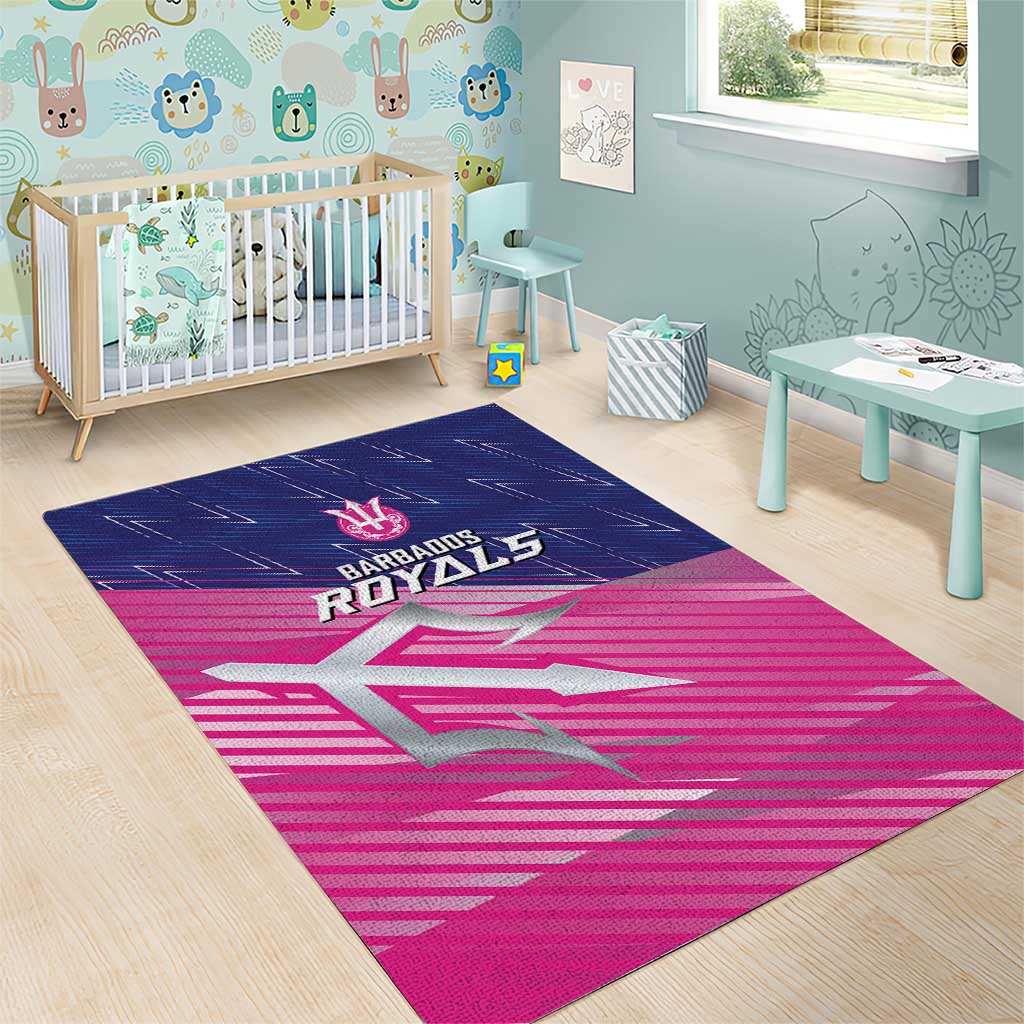 Barbados Cricket Royals Area Rug Trident Symbol-Sporty Style LT03