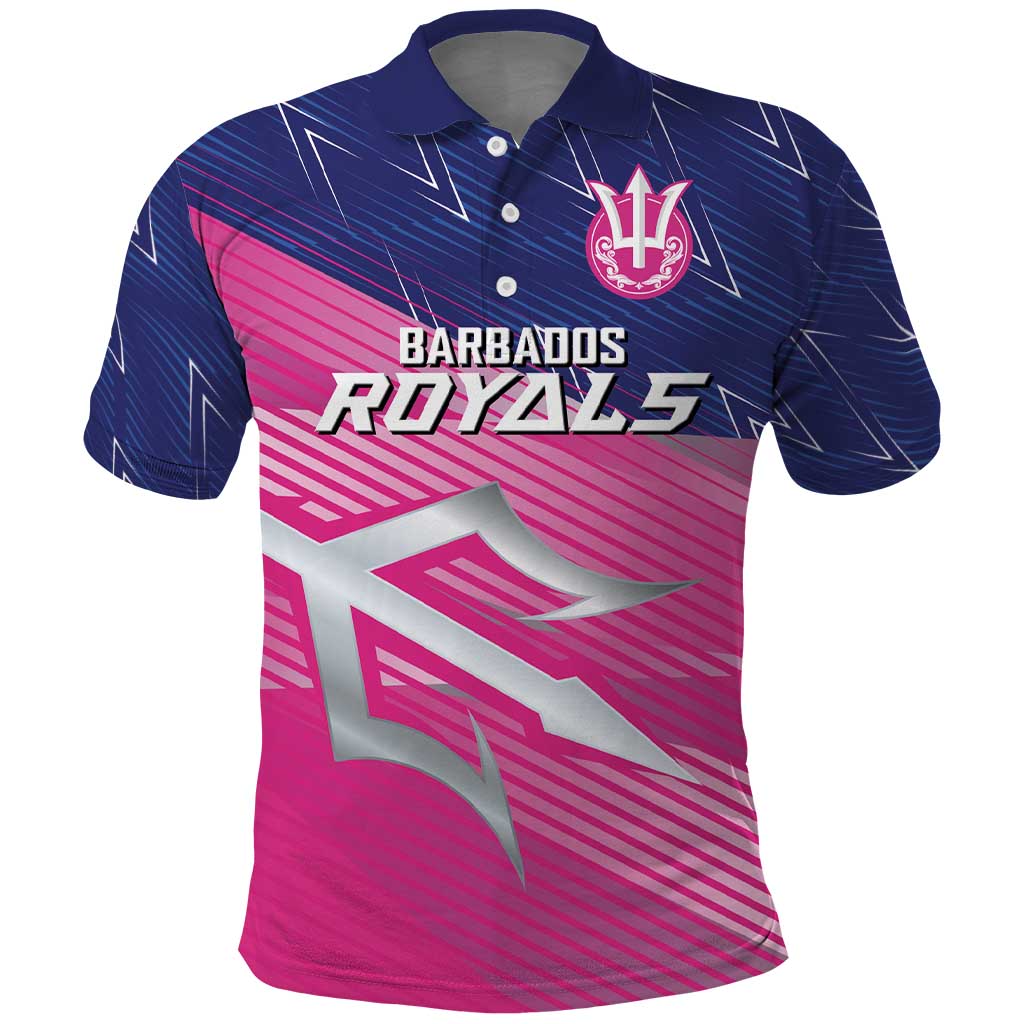 Custom Barbados Cricket Royals Polo Shirt Sporty Style with Trident Symbol LT03