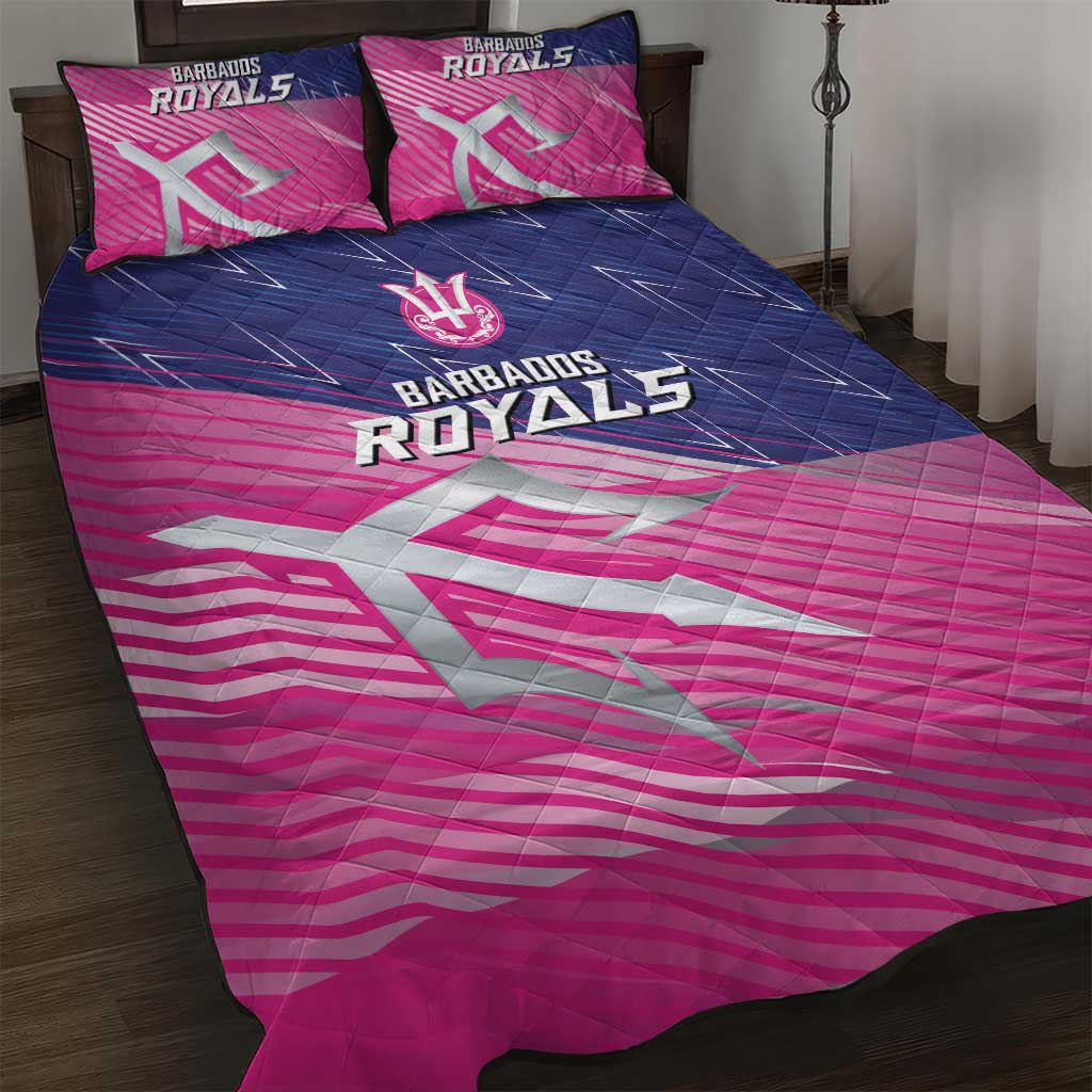 Barbados Cricket Royals Quilt Bed Set Trident Symbol-Sporty Style LT03