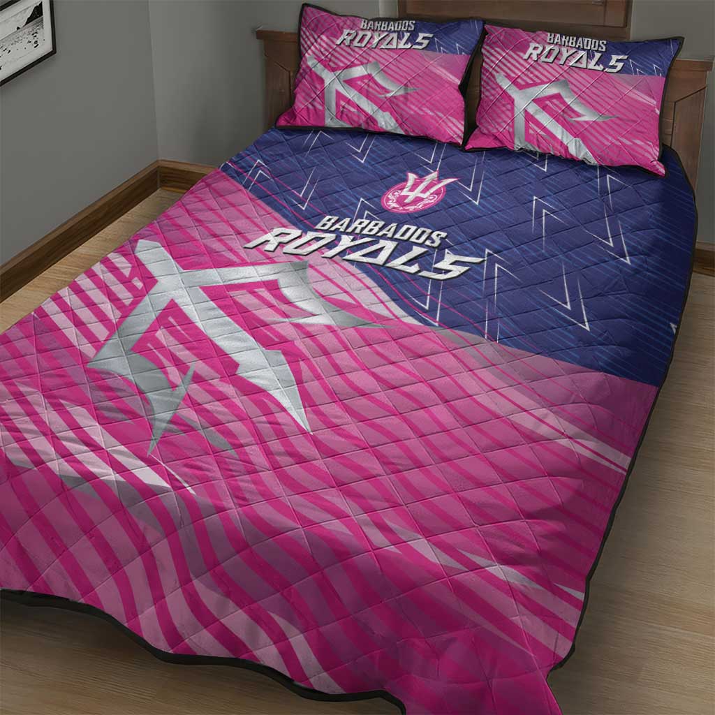 Barbados Cricket Royals Quilt Bed Set Trident Symbol-Sporty Style LT03
