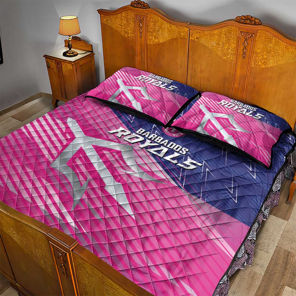 Barbados Cricket Royals Quilt Bed Set Trident Symbol-Sporty Style LT03
