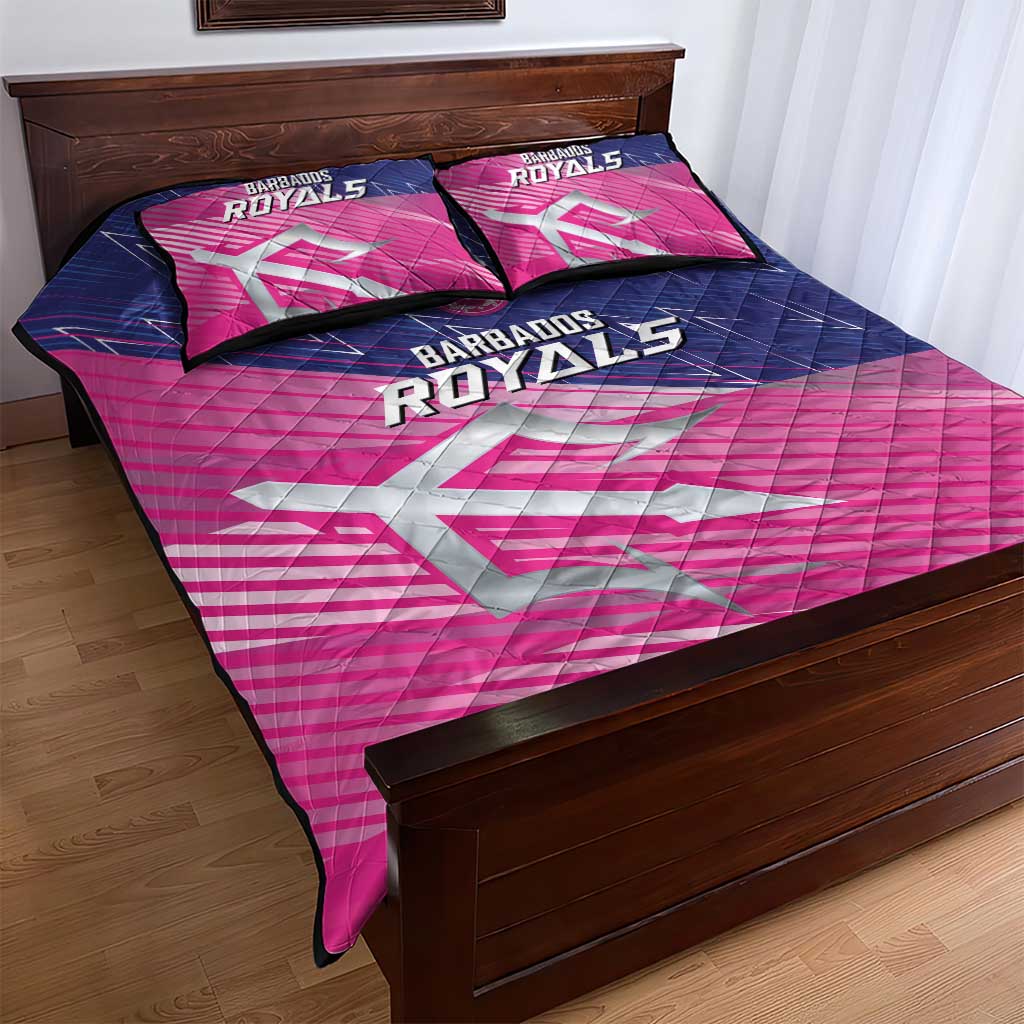 Barbados Cricket Royals Quilt Bed Set Trident Symbol-Sporty Style LT03